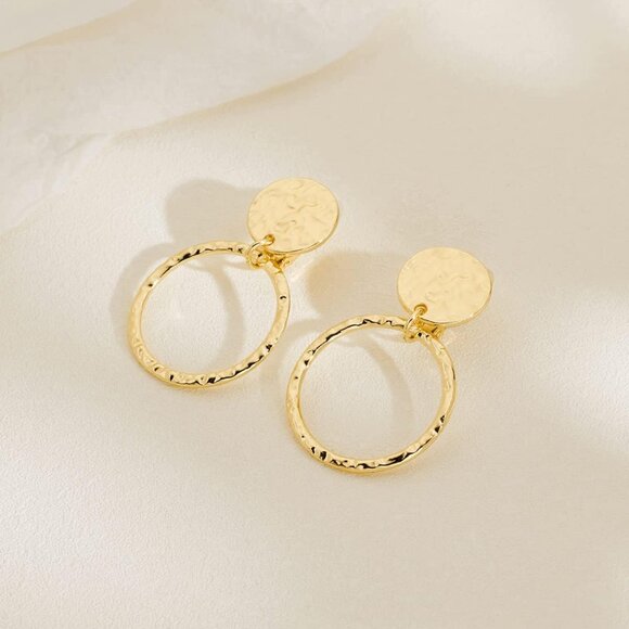 Gold D Clip Gold On Clip Earrings Women Non Piercing Dangle Fashion Jewelry - Picture 5 of 6